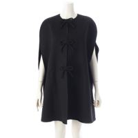 ヴァレンティノ VALENTINO 24‐25AW ヴァージンウール カシミヤ リボン ジレ ケープ コート 5B3CG4936JA ブラック 40