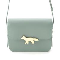 メゾンキツネ MAISON KITSUNE THE EDIE エディ レザー アイコン ショルダーバッグ クロスボディ ライトグリーン