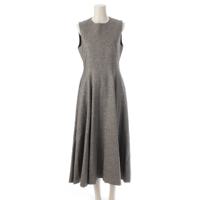 クリスチャンディオール Christian Dior 22年 ノースリーブ バックジップ ワンピース ドレス 251R01A2127 ゴールド シルバー 40