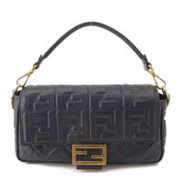 フェンディ FENDI マンマバケット レザー ズッカ FF柄 ショルダーバッグ 2WAY ハンド 8BR600 ネイビー