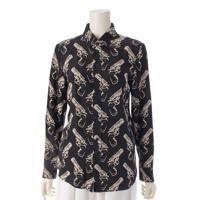 サンローラン SAINT LAURENT SAINT LAURENT 14AW エディ期 ピストル ガン 総柄 長袖 シャツ トップス ブラック ホワイト 36 長袖シャツ