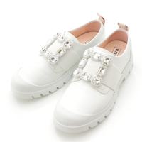 ロジェヴィヴィエ Roger Vivier ウォーキーヴィヴストラス レザー ストーン バックルスニーカー スニーカー RVW62831070JUSB999 ホワイト 38 1/2