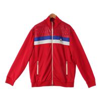 モンクレール MONCLER 21年 Maglia Cardigan ナイロン ロゴワッペン ニット切替 ダウン ブルゾン トラックジャケット レッド XL