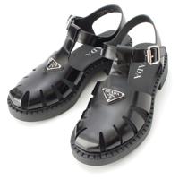 プラダ PRADA ブラッシュドレザー トライアングルロゴ フィッシャーマンサンダル