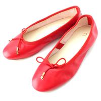 セリーヌ CELINE エディスリマン レザー トリオンフ バレリーナ フラット パンプス シューズ レッド 36