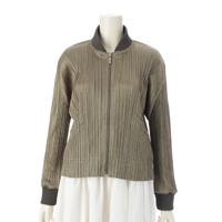 プリーツプリーズ イッセイミヤケ PLEATS PLEASE ISSEY  17年 ポリエステル MA-1 ブルゾン ジャケット トップス PP73‐JC771 カーキ 3