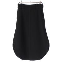 セリーヌ CELINE ウール ラウンド ロング ヘム スカート ボトムス 2 2V37 ブラック 34
