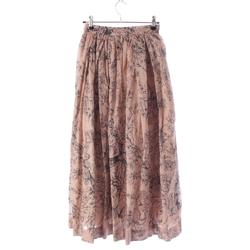クリスチャンディオール Christian Dior Jardin d’Hiver コットン フレア 総柄 ミディアム スカート ボトムス 311J90A3843 ベージュ 38