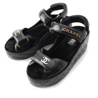 シャネル CHANEL シャイニーカーフスキン サンダル