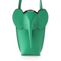 ロエベ LOEWE エレファント クラシックカーフ レザー アナグラム ポケット ショルダーバッグ クロスボディ エンボス加工 グリーン