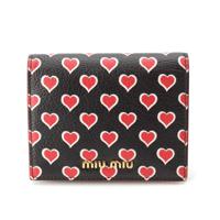 ミュウミュウ MIUMIU レザー ロゴ ハート総柄