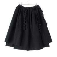 コムデギャルソン COMME des GARCONS 17SS 縦フリルデザイン ポリエステル縮絨 フレア スカート 膝下丈 GS-S003 AD2016 ブラック XS