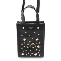 ジミーチュウ JIMMY CHOO MINI N/S TOTE レザー クリスタル スタースタッズ 2WAY ショルダー トートバッグ ブラック