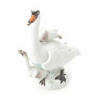 マイセン Meissen 白鳥 親子 フィギュリン インテリア 77132 ホワイト