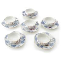 マイセン Meissen ミッドサマーナイトドリーム 真夏の夜の夢 ティーカップ＆ソーサ― 6客セット 食器 ホワイト