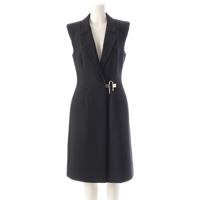 ジバンシィ GIVENCHY モヘア ウール ノースリーブ ミッド ワンピース ジレ ドレス  BWC09313QB ブラック 36