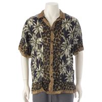 ドリスヴァンノッテン DRIES VAN NOTEN 16SS ビスコース レオパード パームツリー アロハ 半袖シャツ トップス カーキ系 48