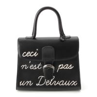 デルヴォー Delvaux L’Humour ルーモア MM  レザー Ceci n’est pas un Delvaux ハンドバッグ トップハンドル ブラック