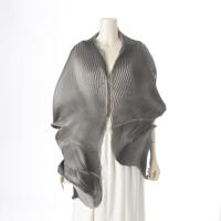 イッセイミヤケ ISSEY MIYAKE 18年 トリアセテート スチームストレッチ 変形 ジャケット カーディガン アウター トップス IM81AD103 グレー シルバー系
