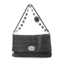 ミュウミュウ MIUMIU マテラッセ レザー クリスタルチェーン
