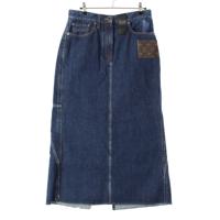 ルイヴィトン LOUIS VUITTON コットン モノグラム パッチ デニム スカート