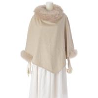 マックスマーラ MAX MARA カシミヤ フォックスファー アシンメトリ― ポンチョ トップス