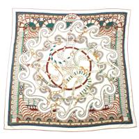エルメス HERMES 22AW カレジェアン 140 カシミヤ シルク HARNAIS en ROSACE