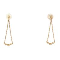 ヴァンドーム青山 Vendome Aoyama 3P ダイヤ チェーン ドロップ ピアス イヤリング