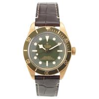チュードル TUDOR BLACK BAY ブラックベイ58 K18 レザー 腕時計 AT グリーン文字盤 自動巻き 79018 ブラウン 39㎜