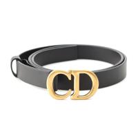 クリスチャンディオール Christian Dior レザー CD ロゴ サドル ベルト ブラック 70