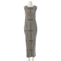 イッセイミヤケ ISSEY MIYAKE ベロア プリーツ ノースリーブ ワンピース トップス ボトムス スカート IM14FH910 グリーン 1