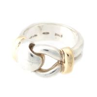 ティファニー TIFFANY&Co. SV925 K18 ヴィンテージ ワイド ノット リング 指輪