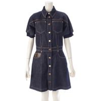 ルイヴィトン LOUIS VUITTON コットン モノグラム パッチ デニム ワンピース