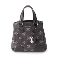 セリーヌ CELINE デニム×レザー マカダム 2way ハンドバッグ  ネイビー