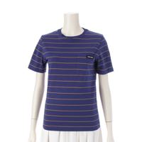 ミュウミュウ MIUMIU 24年 コットン ボーダー ジャージー 半袖Ｔシャツ トップス