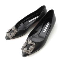 未使用品✨マノロブラニク　ハンギシ　ベロア　黒×シルバー　保存袋付き　37.5 楽天市場】MANOLO BLAHNIK マノロブラニク パンプス HANGISIFLAT