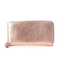 グッチ GUCCI リザードレザー GGマーモント ラウンドジップ