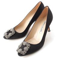 マノロブラニク MANOLO BLAHNIK サテン ハンギシ