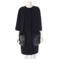 フェンディ FENDI カシミヤ フォックスファー ケープ付き コート