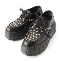 ミュウミュウ MIUMIU レザー スタッズ 厚底