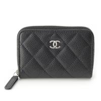 シャネル CHANEL キャビアスキン ココマーク クラシックジップウォレット
