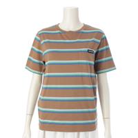 ミュウミュウ MIUMIU ロゴパッチ 胸ポケット ダメージ加工ネック