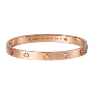 カルティエ LOVE ブレスレット クラシックモデル PG 4P ハーフダイヤ B6036017