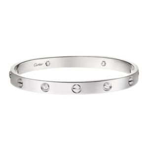 カルティエ LOVE ブレスレット クラシックモデル WG 4P ハーフダイヤ B6070117