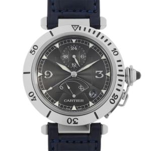 カルティエ パシャ GMT パワーリザーブ SS 革 AT W3105055