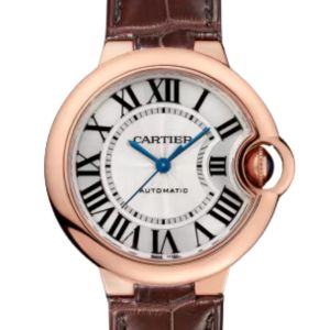 カルティエ バロンブルー 33mm PG 革 AT W6920097