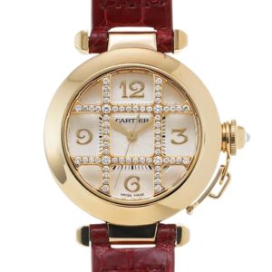 カルティエ パシャ32mm グリッド YG 革 AT WJ108056