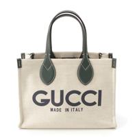 グッチ GUCCI キャンバス×レザー ロゴプリント 2WAY