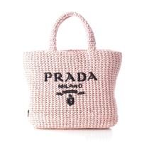 プラダ PRADA ラフィア トライアングルロゴ クロシェ