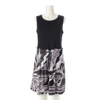 レオナール LEONARD アセテート×ポリエステル カンカン ノースリーブ